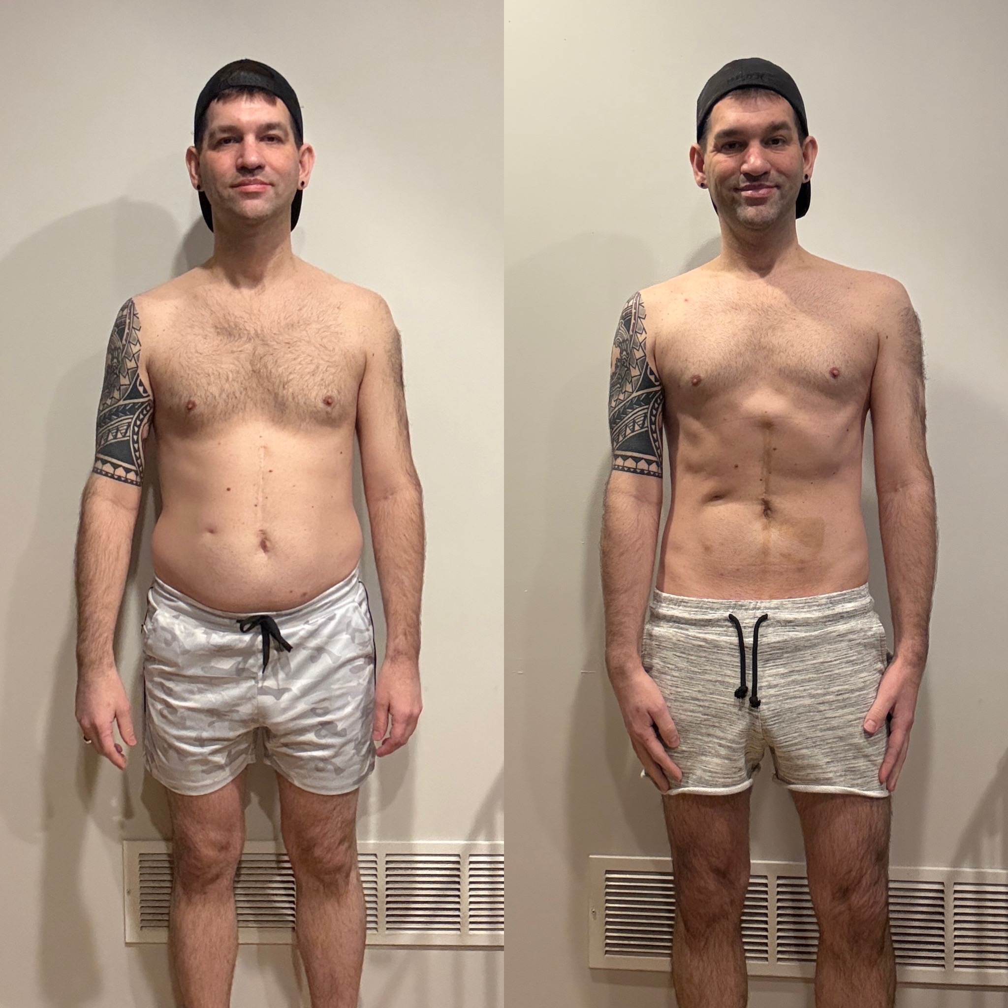 Before-and-after transformation of a Tunnel Vision Training client (3 of 9)